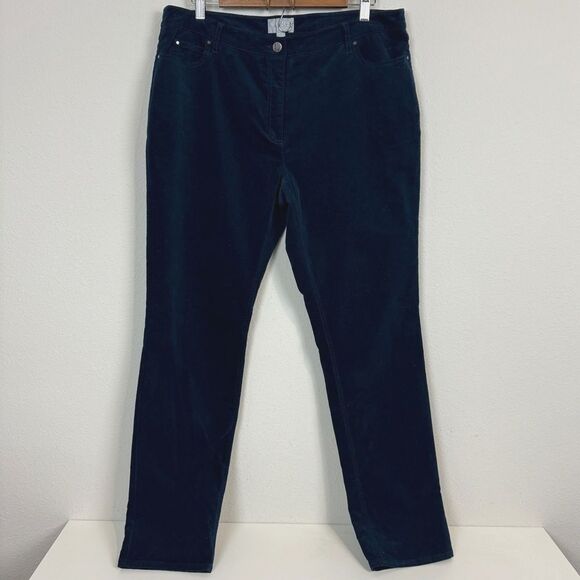 Pure Collection Washed Velvet Jeans Midnight Blue 12 - Picture 1 of 6